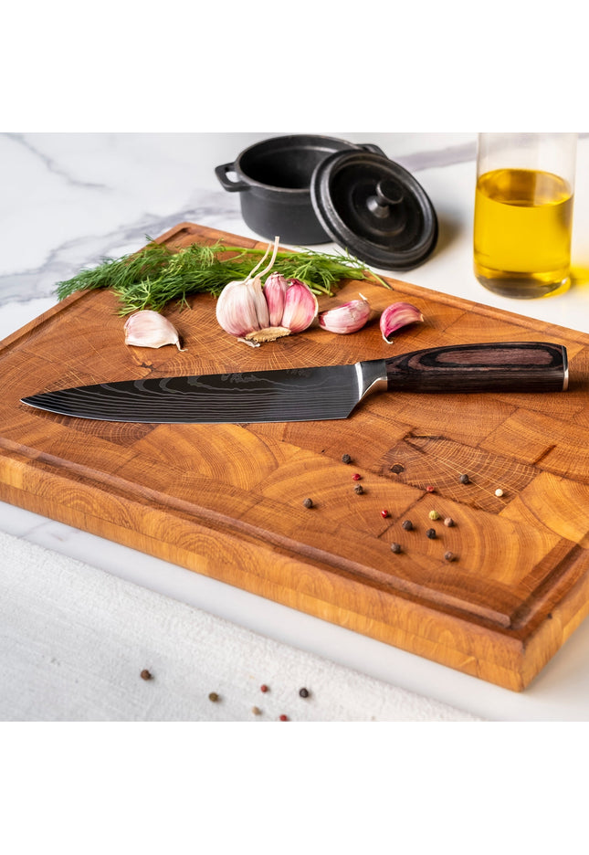 SET DI COLTELLI CON STAMPA DAMASCO, 3 PEZZI 